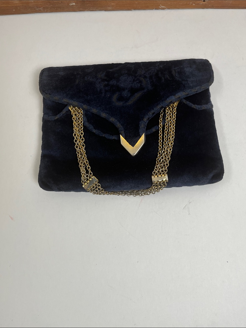 Cesarean Piccini Blue Velvet Clutch